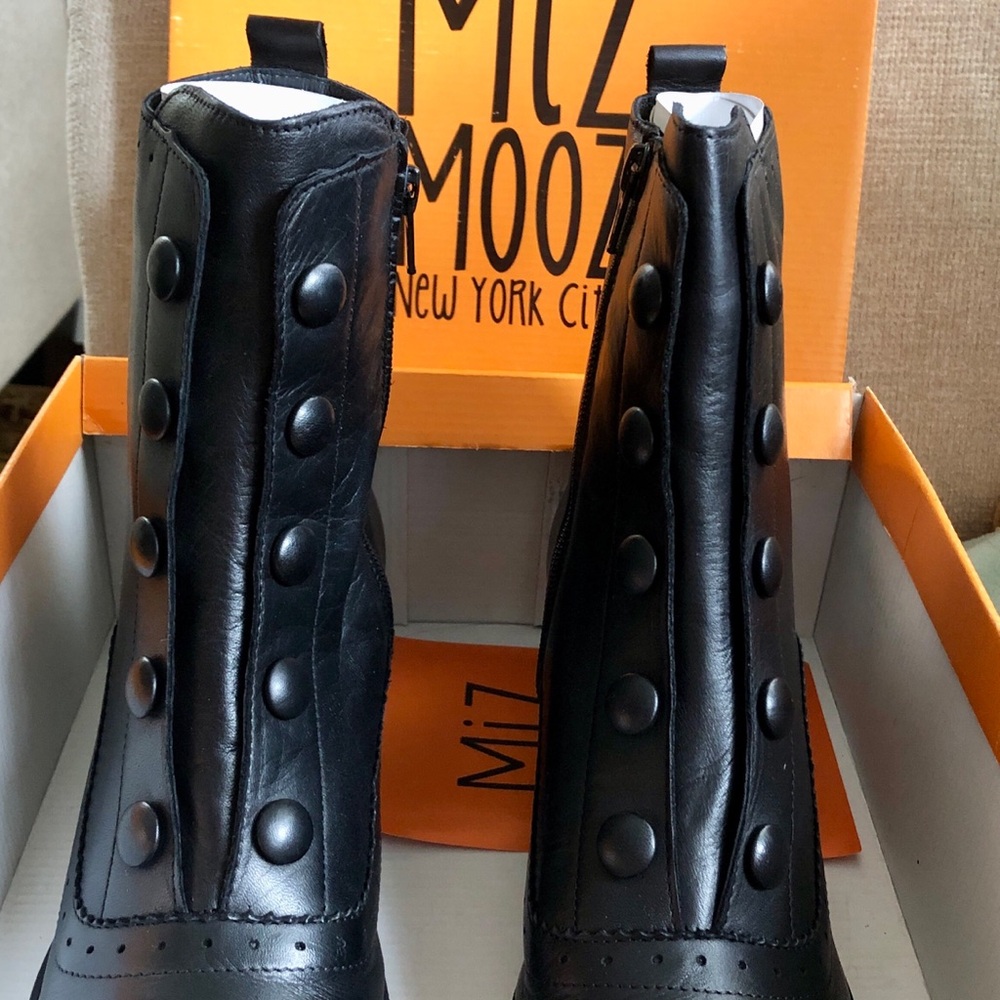 Miz Mooz Black Ankle Boots with Sleek Leather Finish